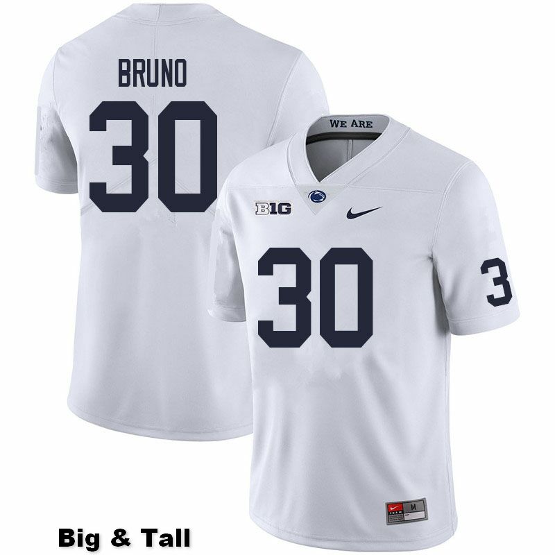 NCAA Nike Men's Penn State Nittany Lions Joseph Bruno #30 College Football Authentic Big & Tall White Stitched Jersey JTJ8198ZZ